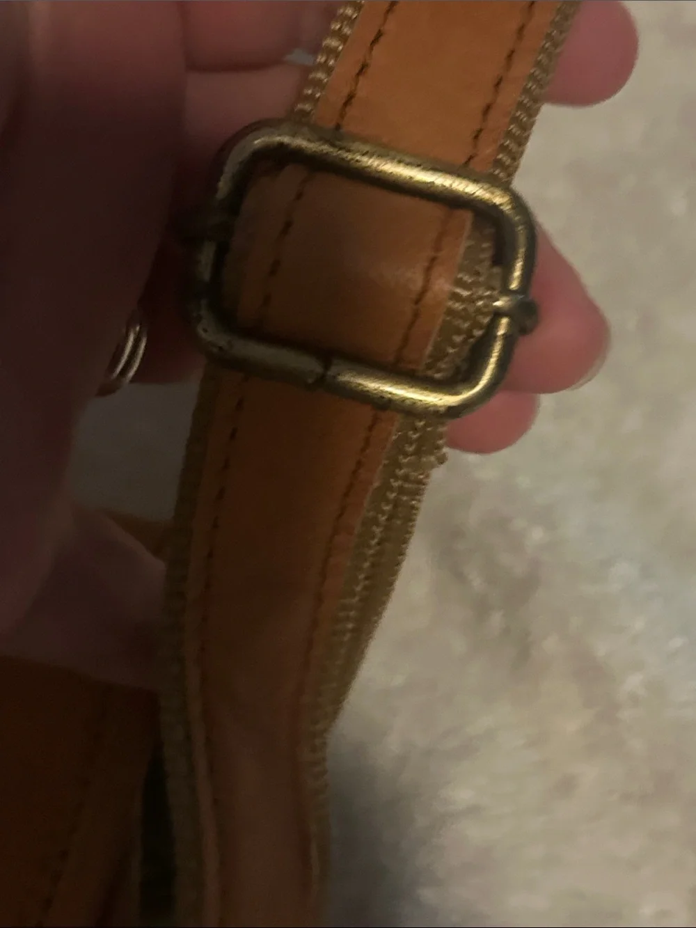 Vintage Tan Leather Crossbody Bag - Vintage